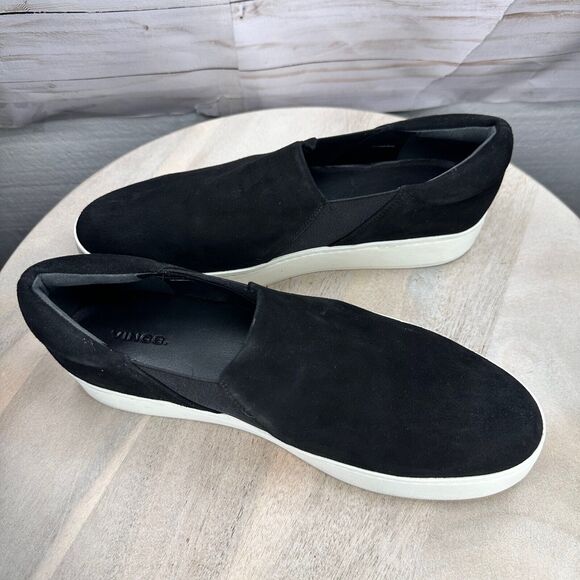 Vince Warren Womens Platform Slip On Sneakers Size 13 Black Casual Shoes - Picture 5 of 12